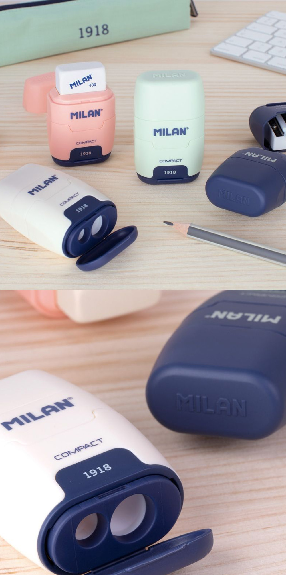 無毒 橡皮擦 雙孔 削筆器 MILAN 橡皮擦