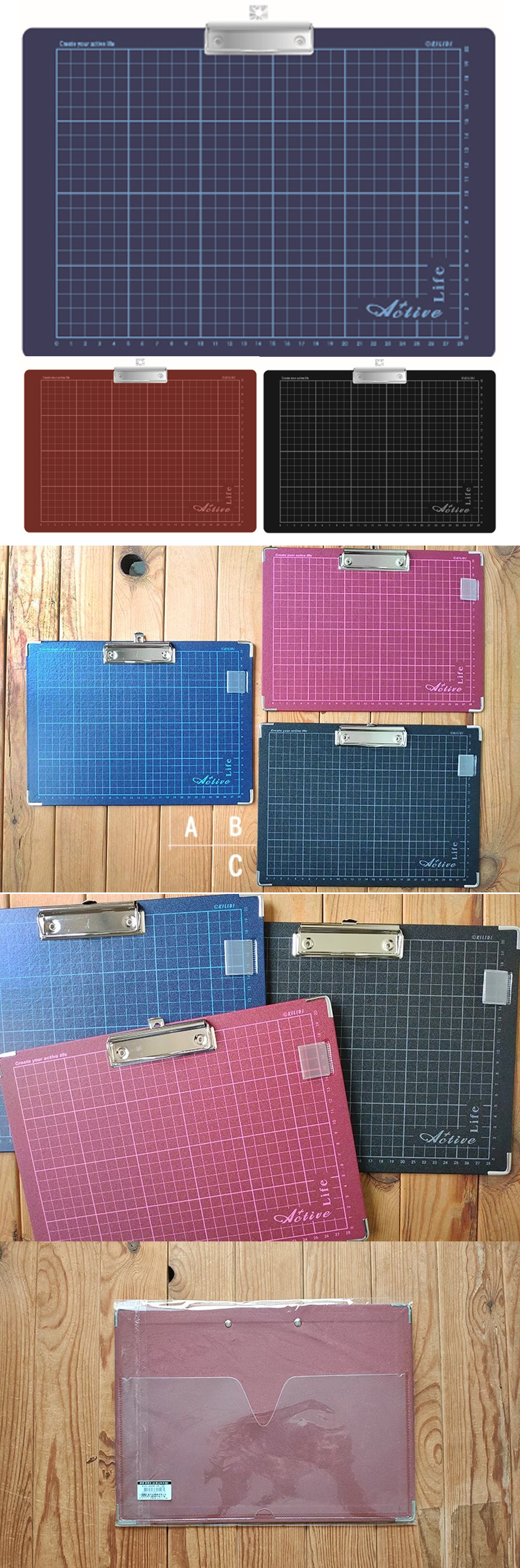 A4 藍色 A4 黑色 板夾 藍色