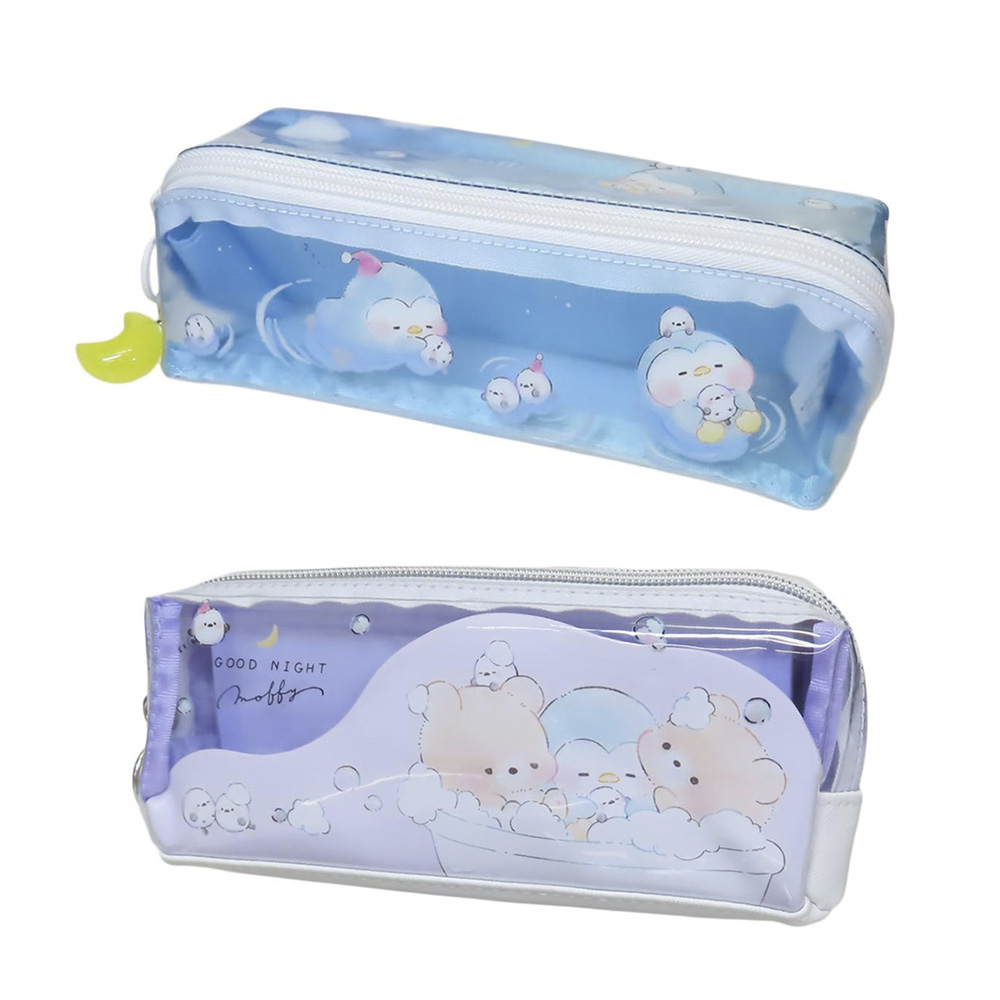 拉鍊 筆袋 筆袋 合成皮革 PVC 筆袋