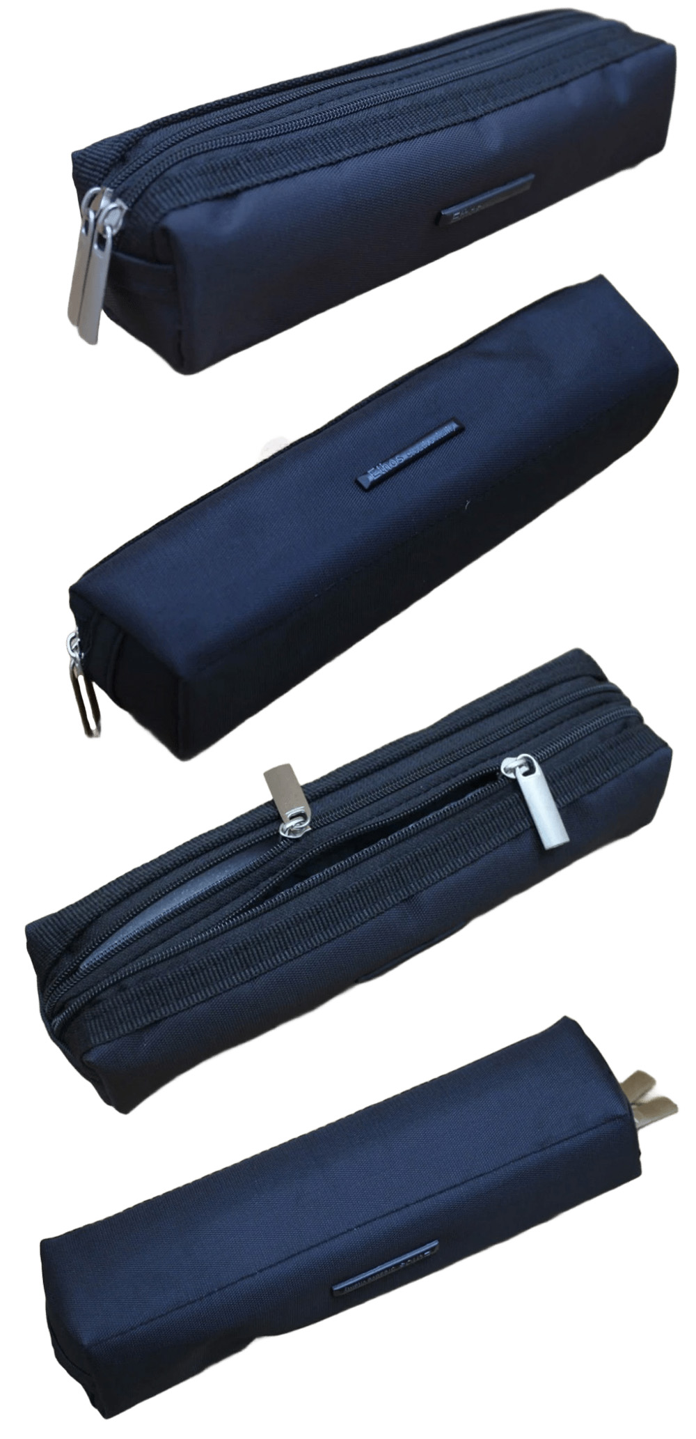 拉鍊 黑色 雙層 黑色 筆袋 雙層