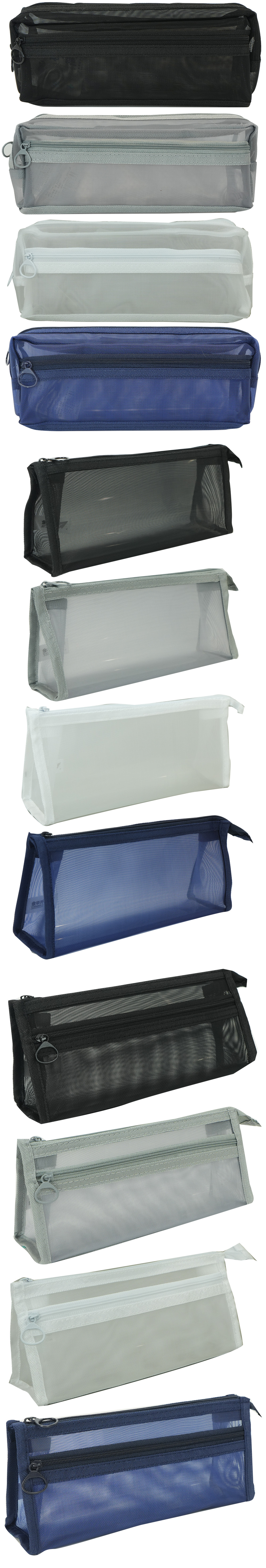 雙層 筆袋 雙拉鍊 筆袋 方形 筆袋