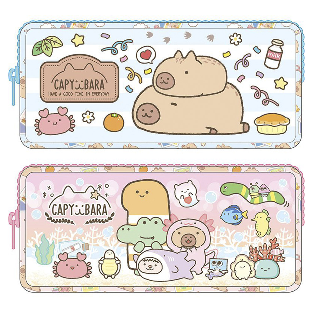 筆袋 藍色 筆袋 粉紅色 粉紅色 水豚