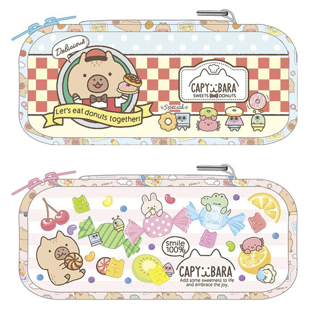 筆盒 藍色 粉紅色 水豚 藍色 水豚