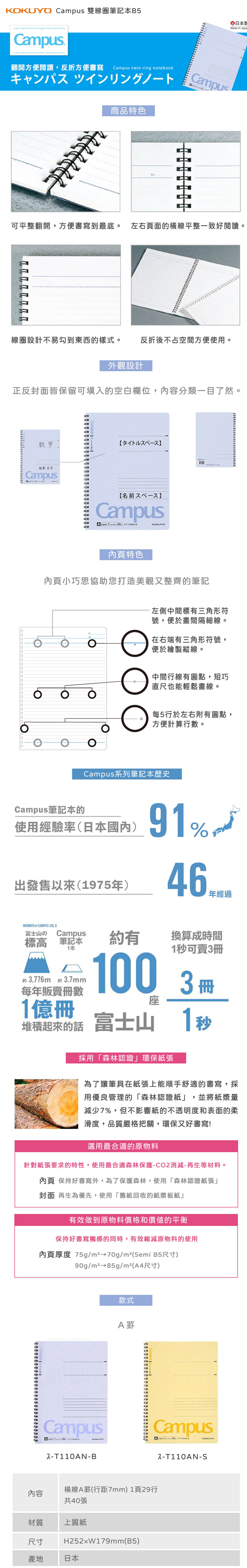 橫線 筆記本 藍色 筆記本 kokuyo 藍色