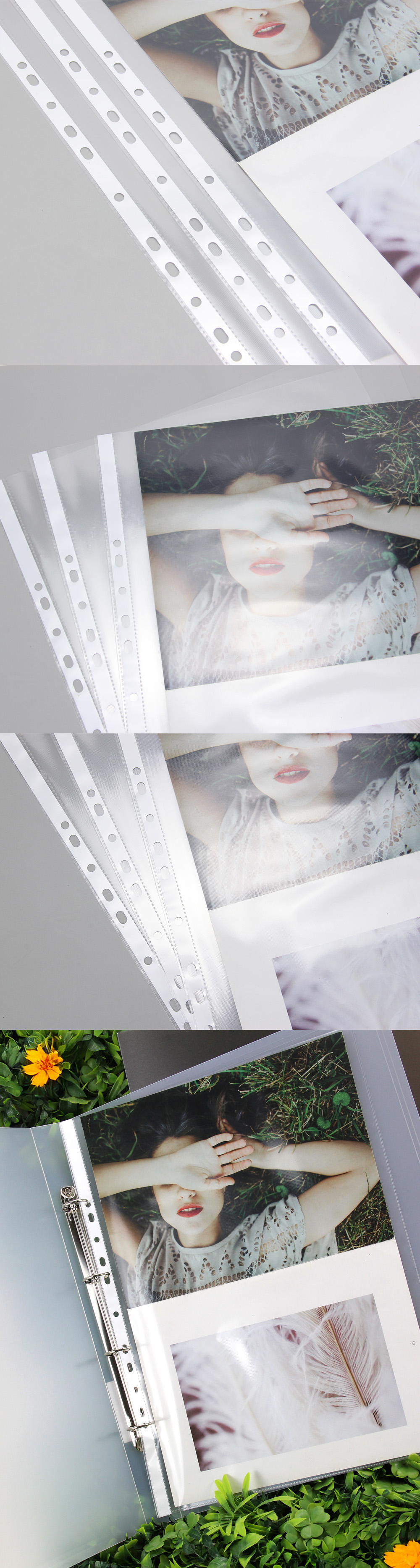 透明 資料袋 11孔 資料袋 資料袋 加厚