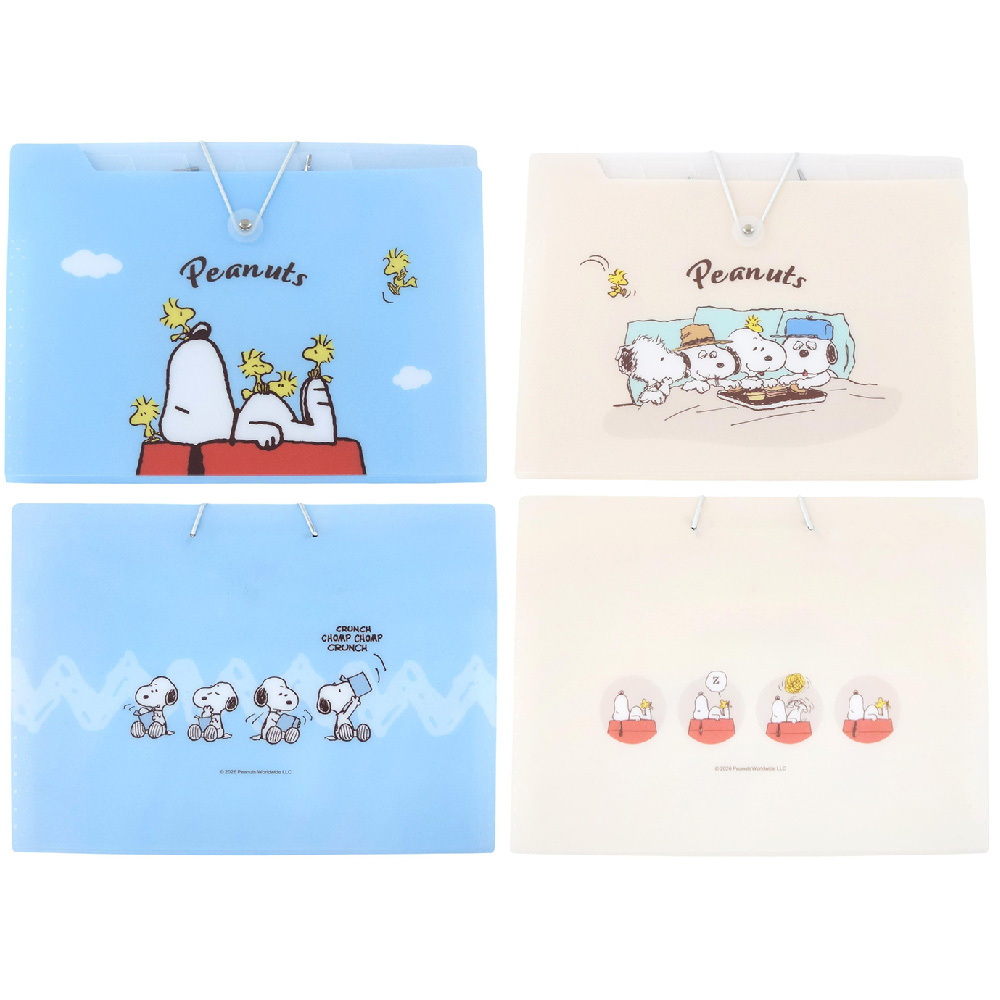 風琴夾 橫式 塑膠 史努比 PP 史努比