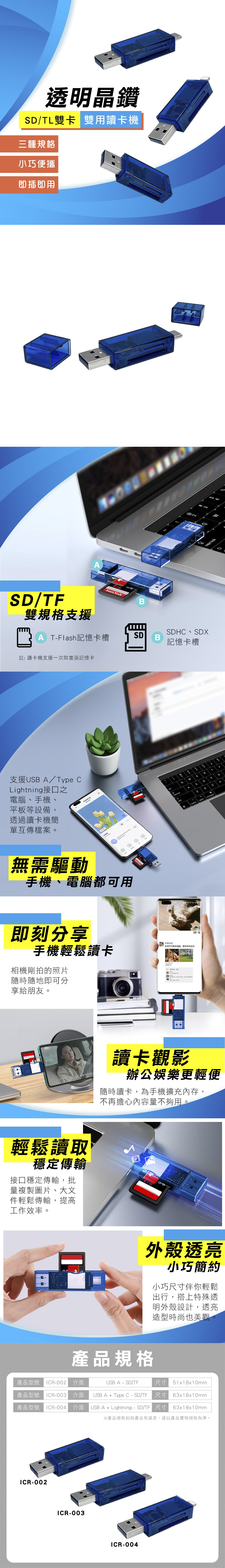 隨插即用 USB 雙用 USB USB 讀卡機