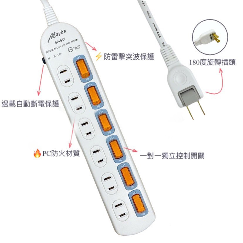 延長線 6呎 延長線 6插 9呎 延長線