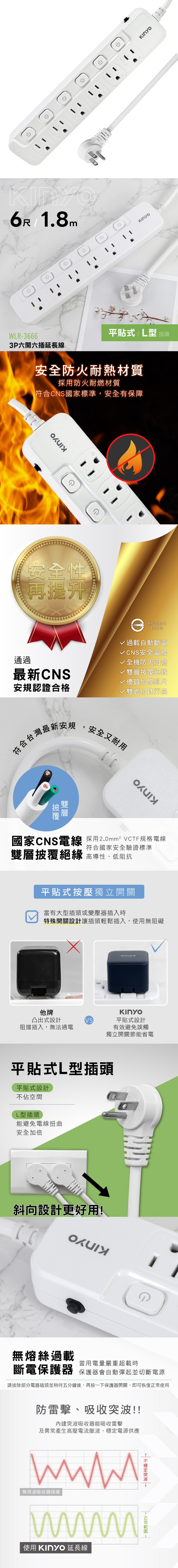 延長線 自動斷電 延長線 防火 延長線 1.8m