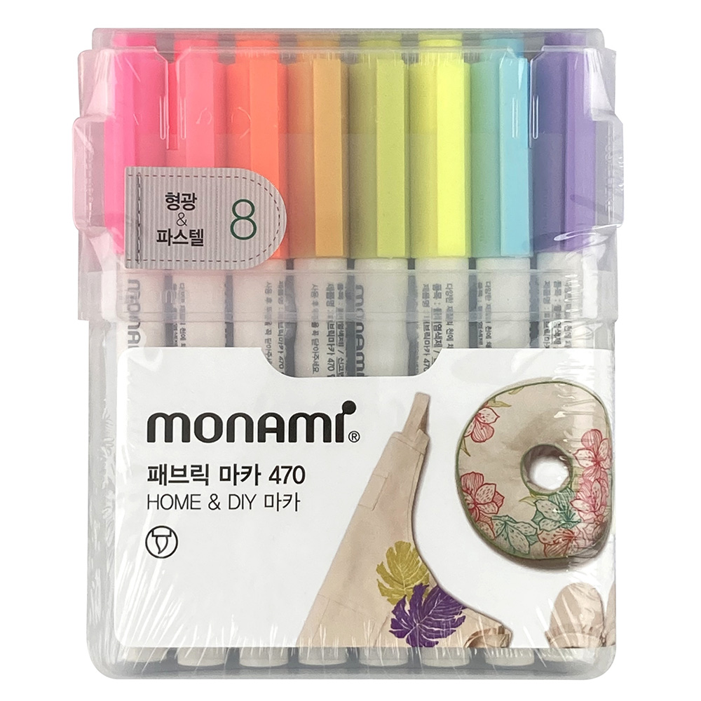 monami 布料彩繪筆 / 軟毛 8色組