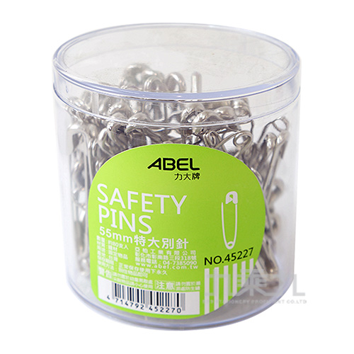 ABEL筒裝鍍鎳別針特大55mm(80入)