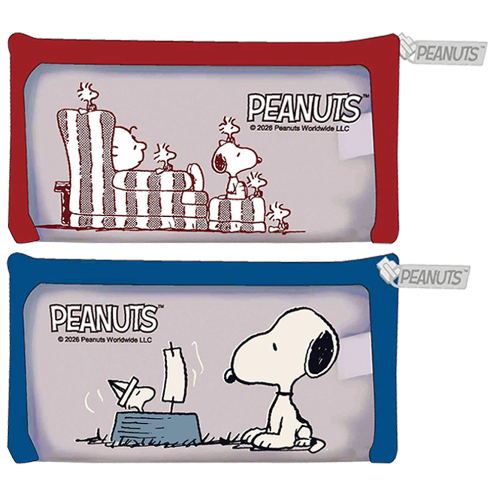 SNOOPY(古典糸)磨砂扁筆袋 (款式隨機出貨)