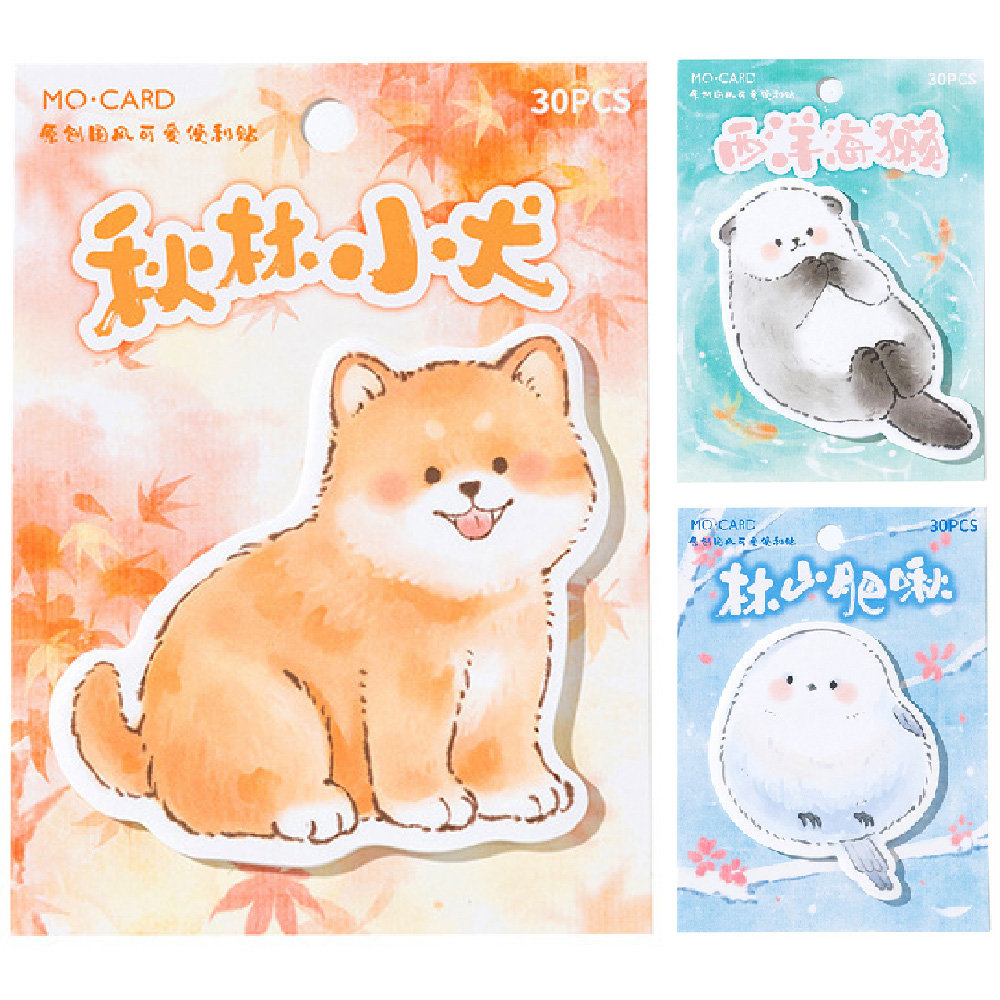 陌墨國風萌寵系列便利貼(30pcs)(款式隨機出貨)