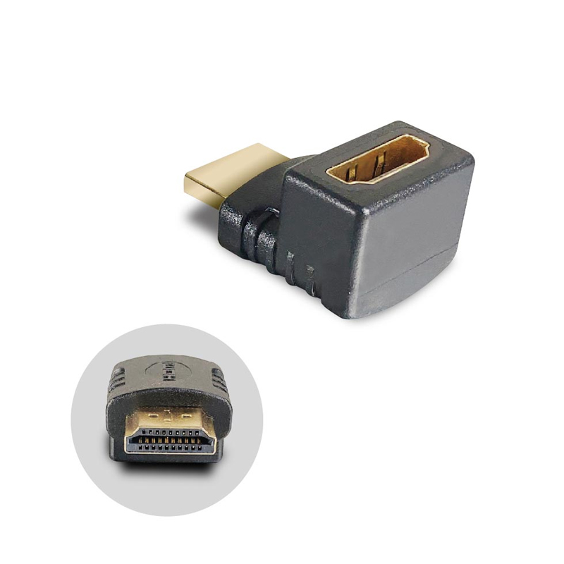 Kt.net HDMI 1.4版公對母90度轉接頭純銅1080P(2入組)