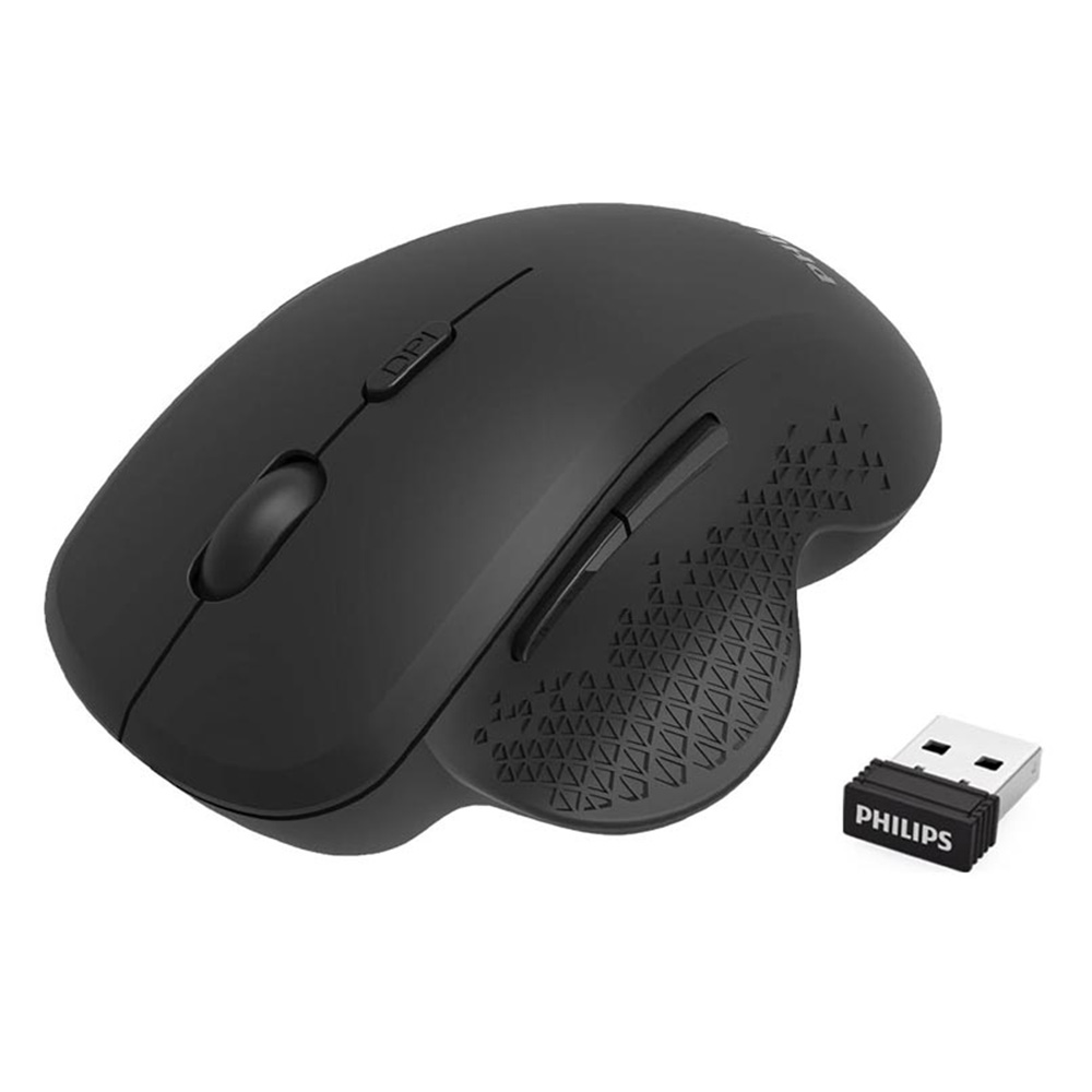 PHILIPS 6鍵式切換雙模無線滑鼠-SPK7624BK