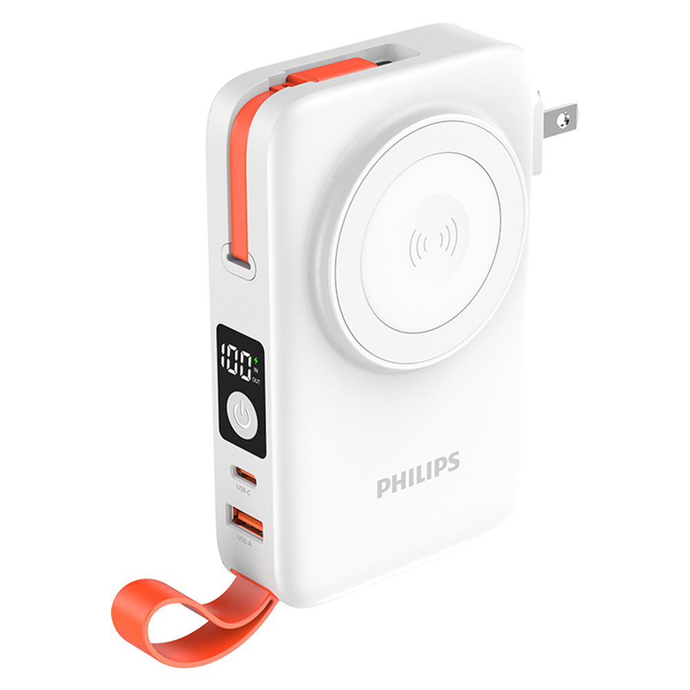 PHILIPS FunCube伸縮線多合一行動電源(10000mAh)-白