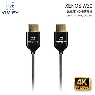 VIVIFY XENOS W30 7.6M 光纖4K HDMI傳輸線