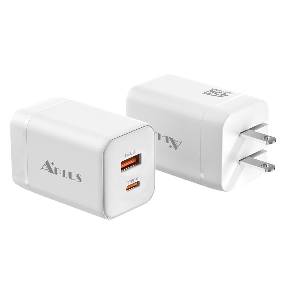 APLUS 45W 折疊USB-C/A 氮化鎵  PD快速充電器