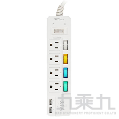 BOSS 5開4插3P高溫斷電USB延長線1.8米 K-53