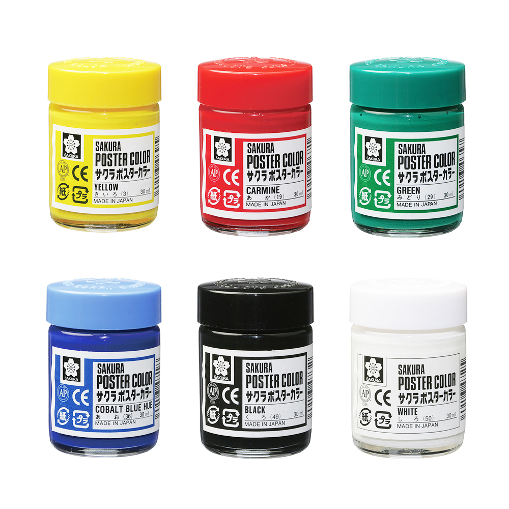 SAKURA廣告顏料6色組30ml PW-6
