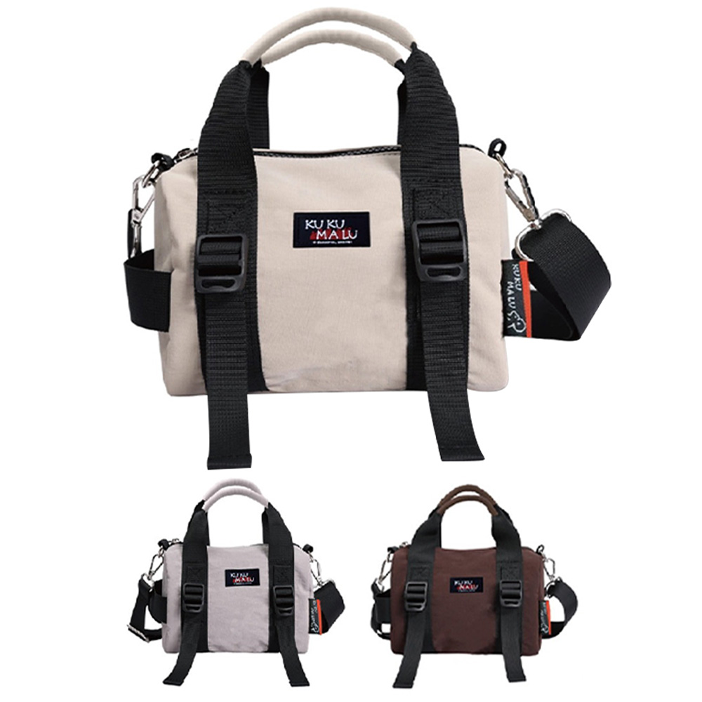 KUKUMALU 簡約斜背兩用隨行包 灰/米/深咖啡 (顏色隨機出貨)
