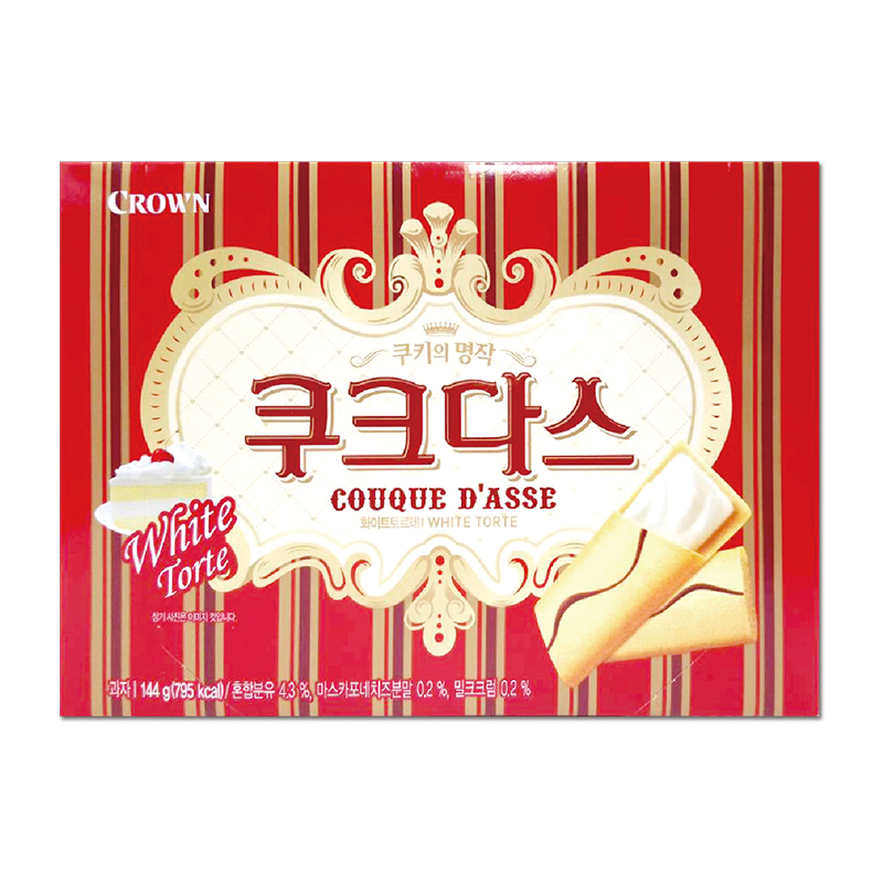 韓國CROWN薄燒夾心餅-奶酪144g紅 A003938
