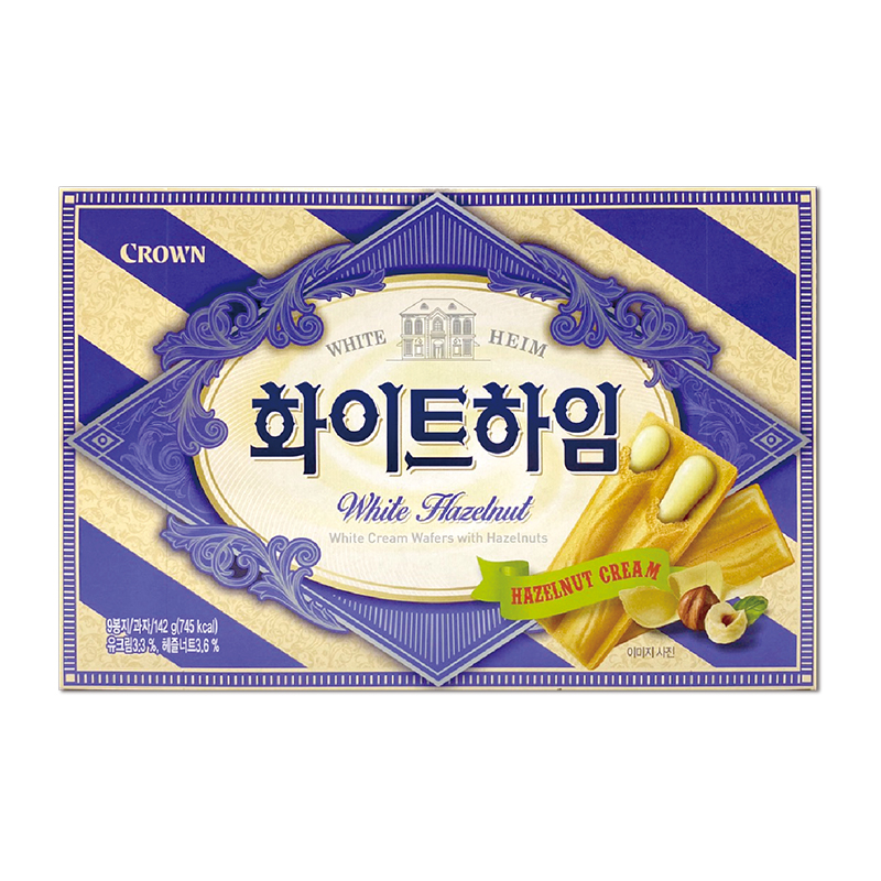 韓國CROWN榛果威化酥-奶油142g紫 A003577