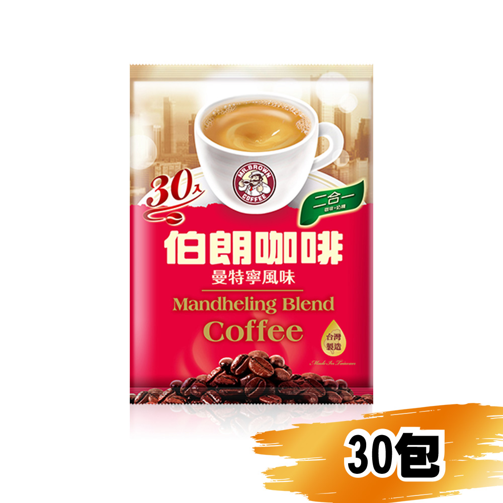 (網路限定販售)金車伯朗曼特寧無糖二合一咖啡15g/30包