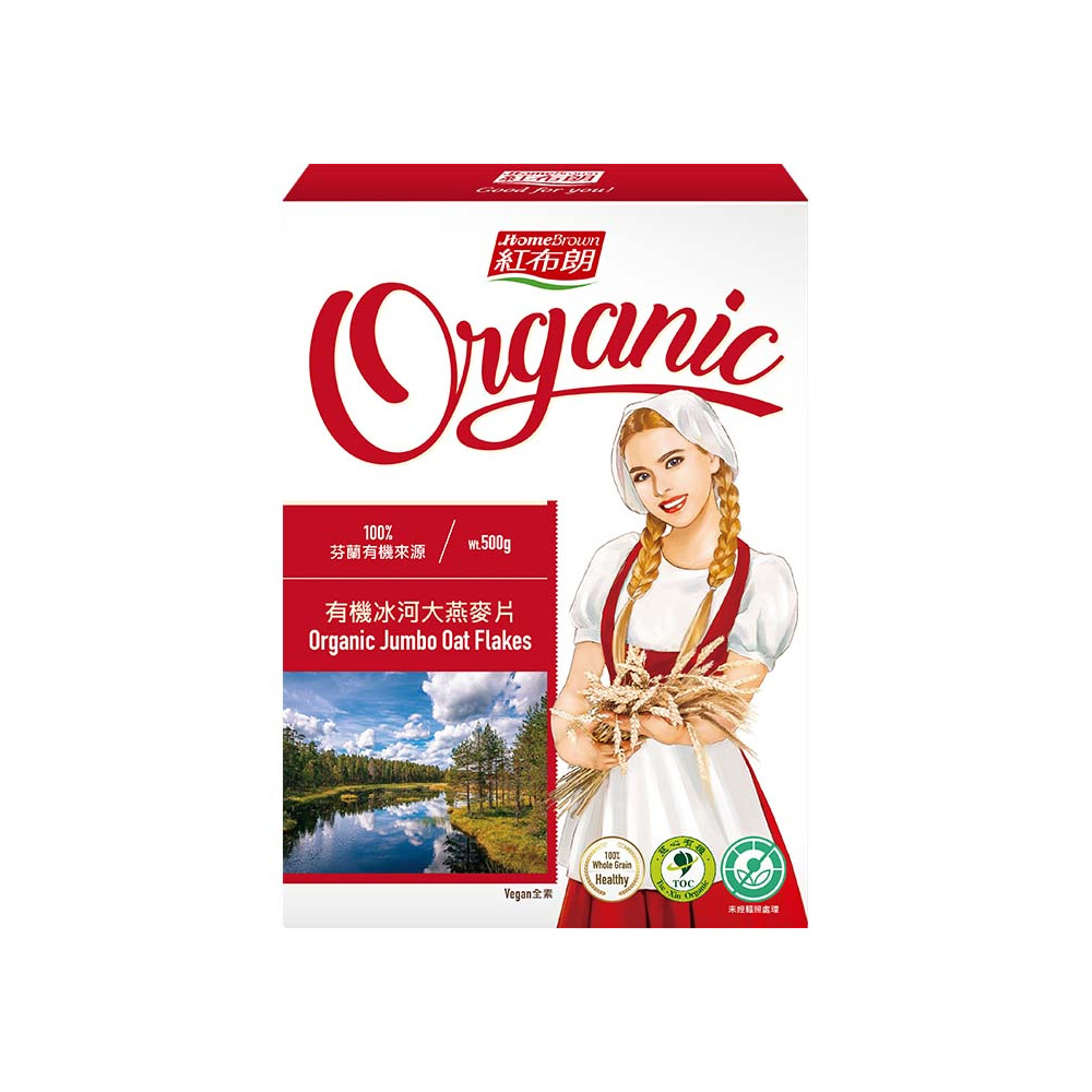 (網路限定販售) 紅布朗 有機冰河大燕麥片 500g