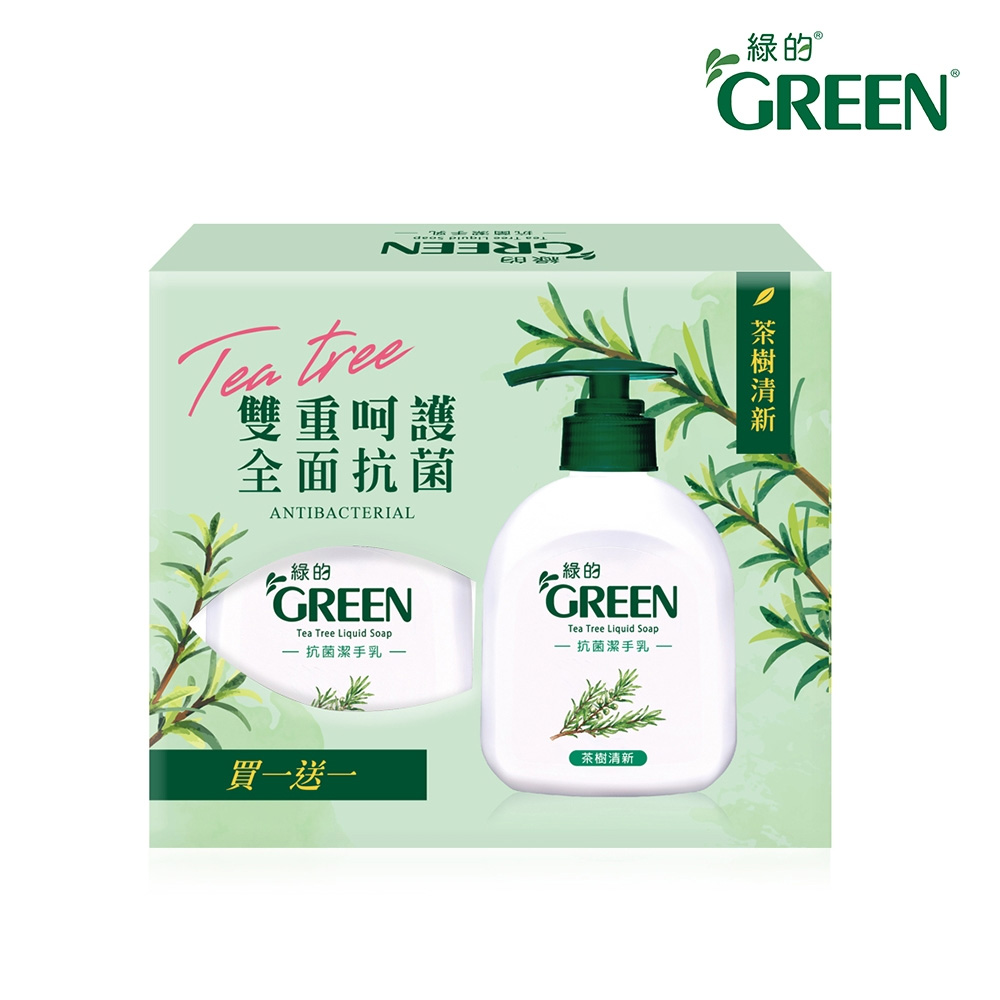 (網路限定販售)綠的潔手乳 220ml*2-茶樹