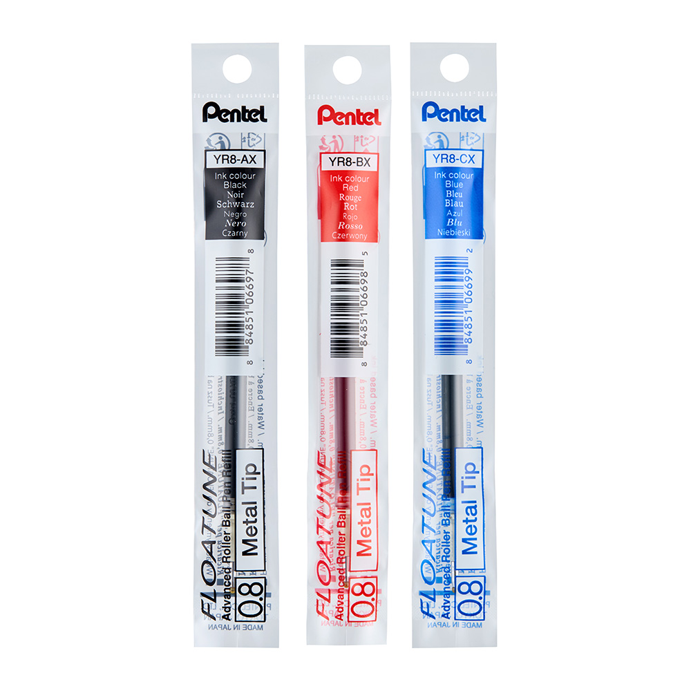 Pentel 按壓式輕滑鋼珠筆替芯0.8mm