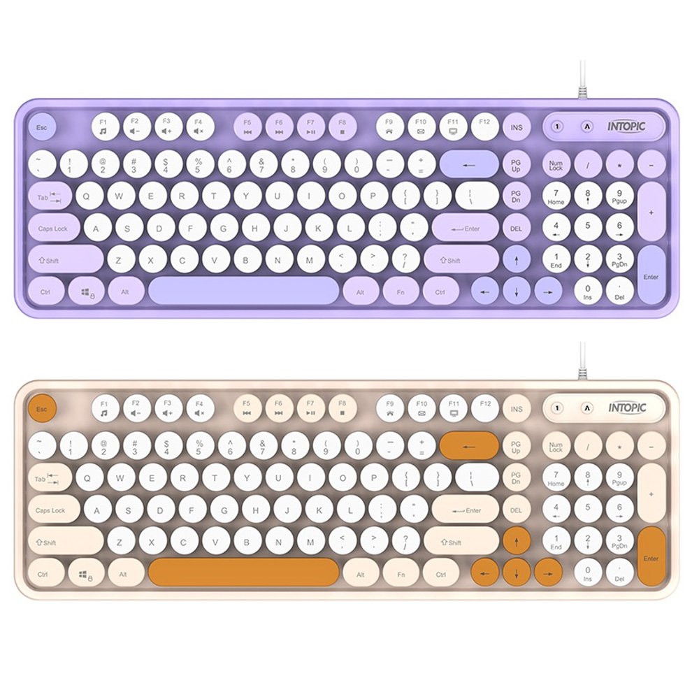 INTOPIC KBD-111幻彩復古有線鍵盤