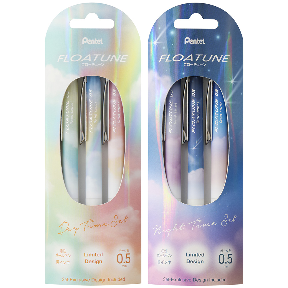 Pentel 按壓式輕滑鋼珠筆(0.5藍芯)-3入組