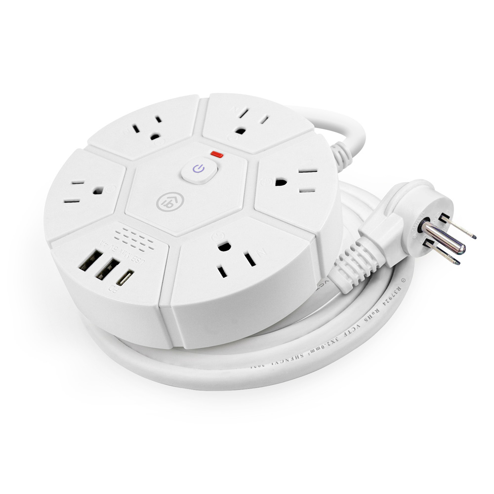 aibo PD快充20W 3孔1切5座 1.8米延長線