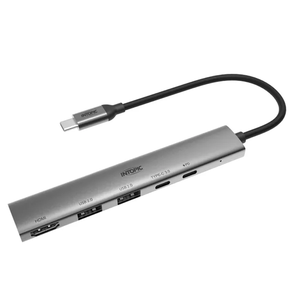 INTOPIC 五合一多功能Type-C轉接器(灰色)