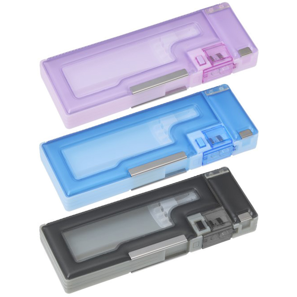 Raymay 三存儲空間透明筆盒