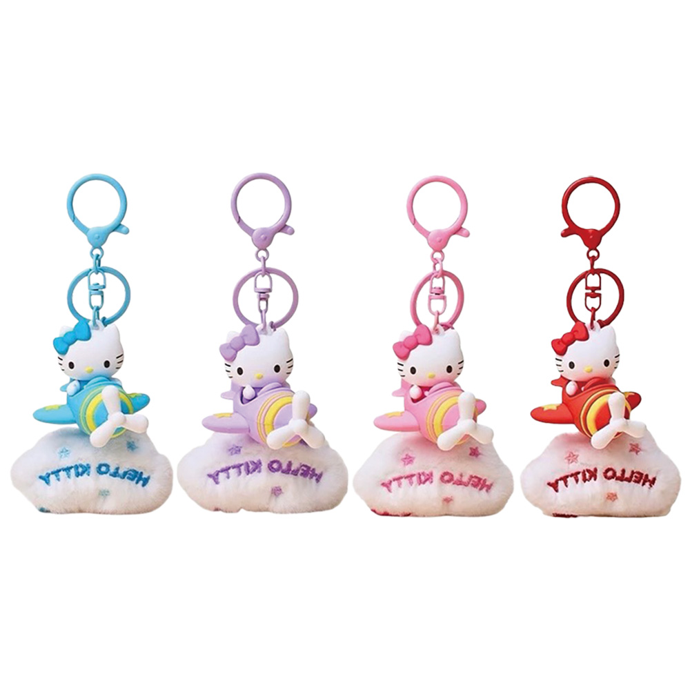 Kitty 小飛機絨毛鑰匙扣