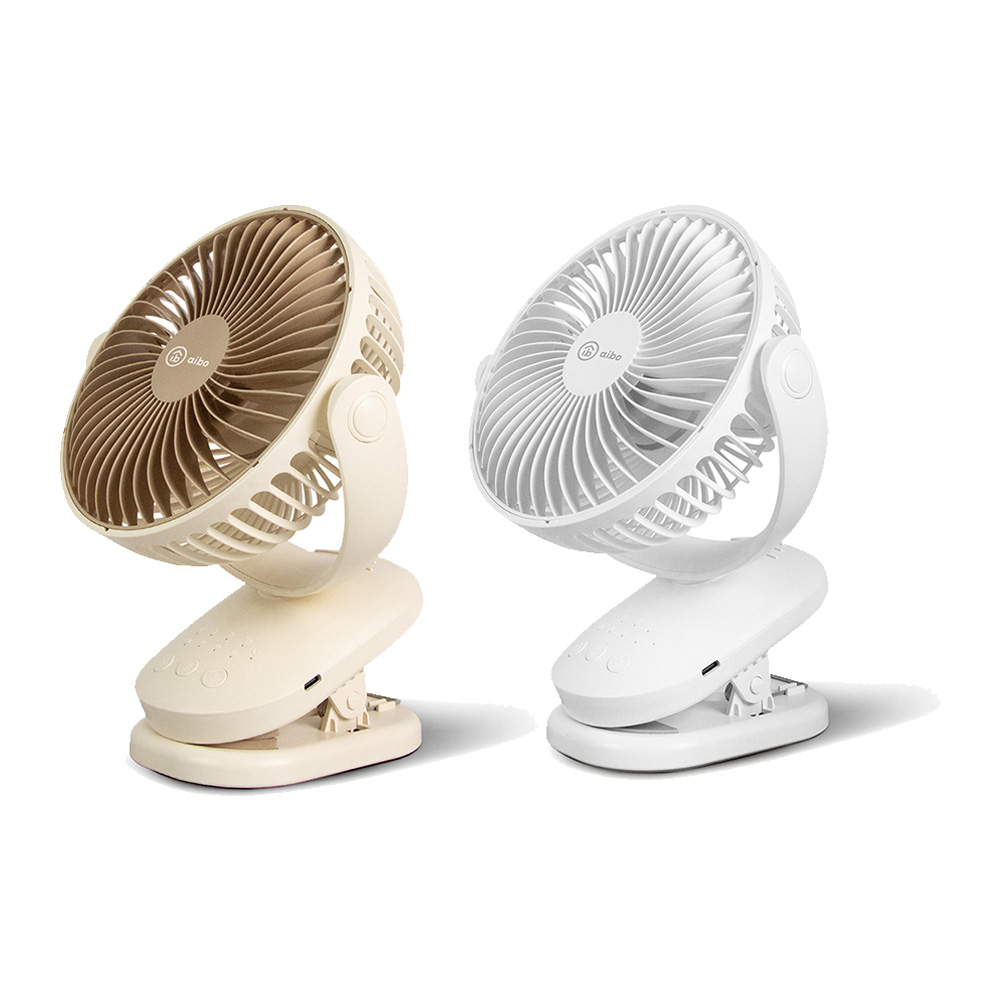 aibo 6吋 自動擺頭夾式USB充電風扇