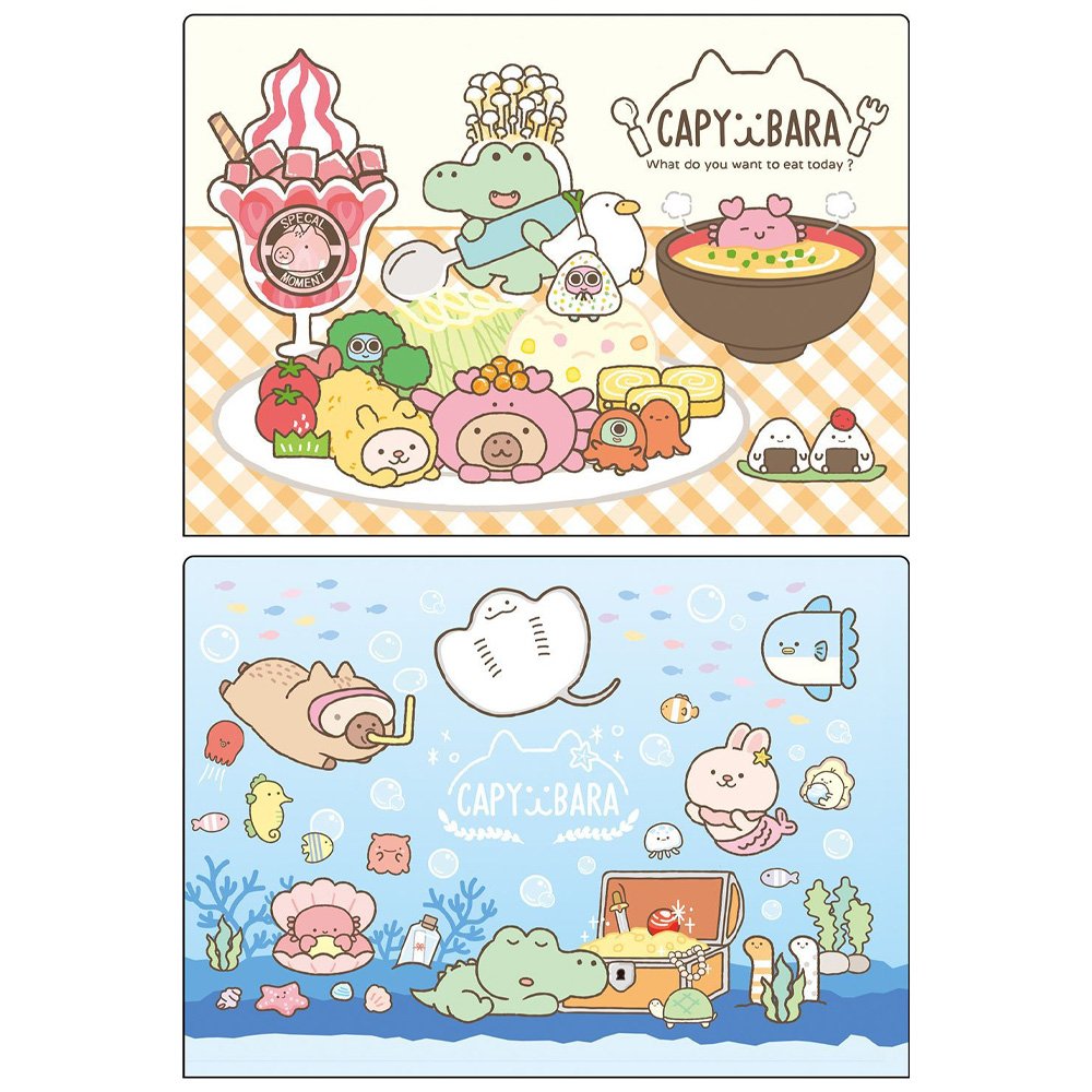 水豚橫式資料袋