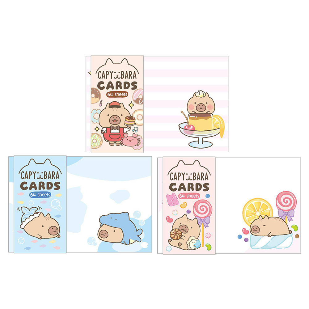 水豚 彩色名片卡 64張(A)(款式隨機出貨)