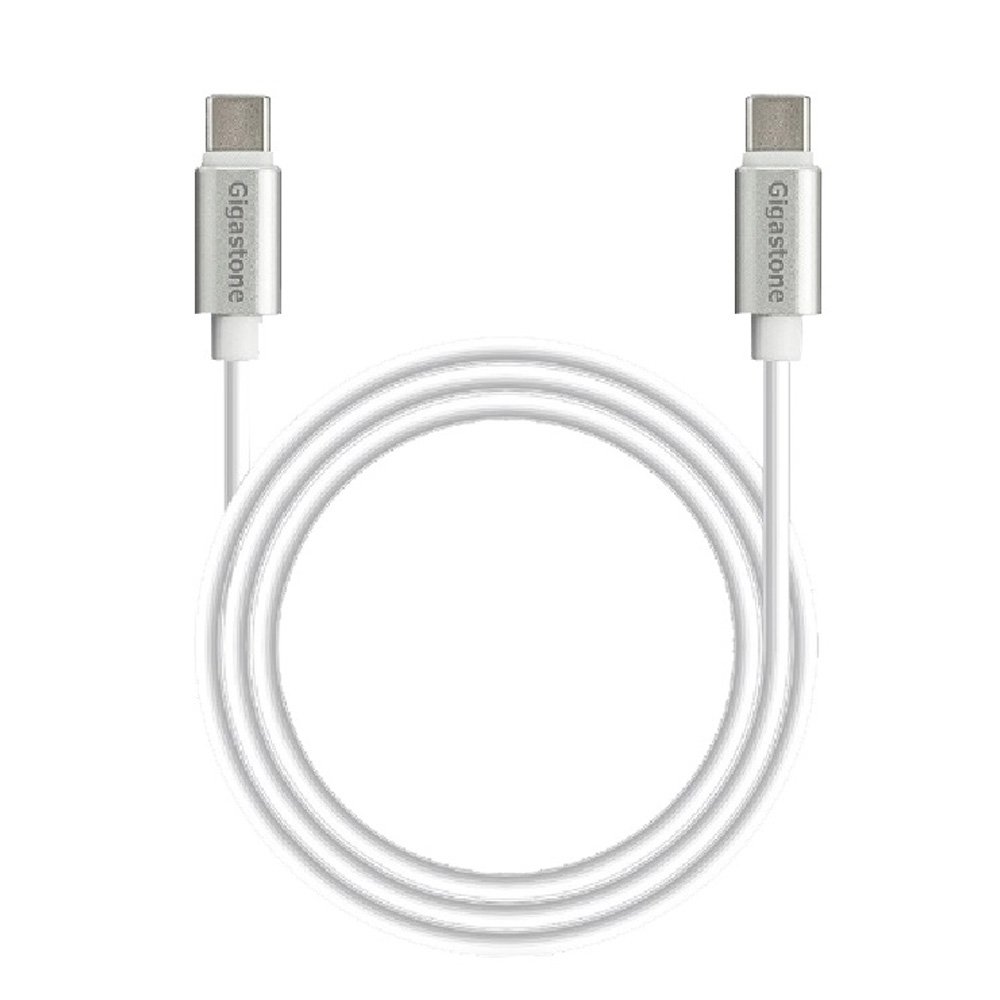 GIGASTONE TypeC to C 60W充電傳輸線-白1.5M