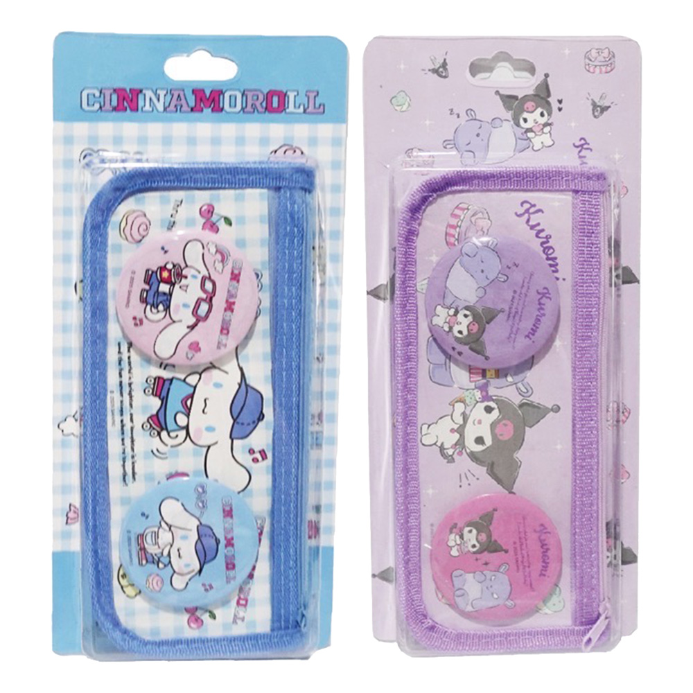 三麗鷗 泡殼裝胸章筆袋(款式隨機出貨)