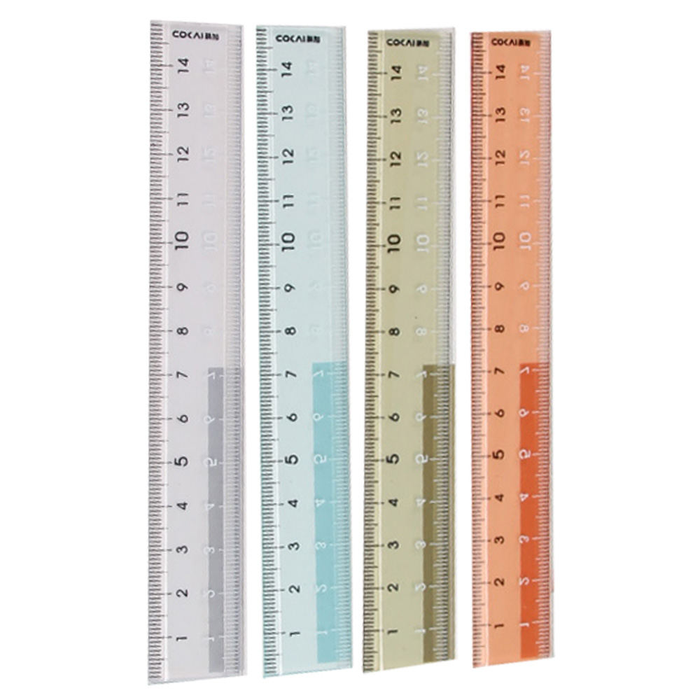 15CM 壓克力雙斜邊直尺(顏色隨機出貨)