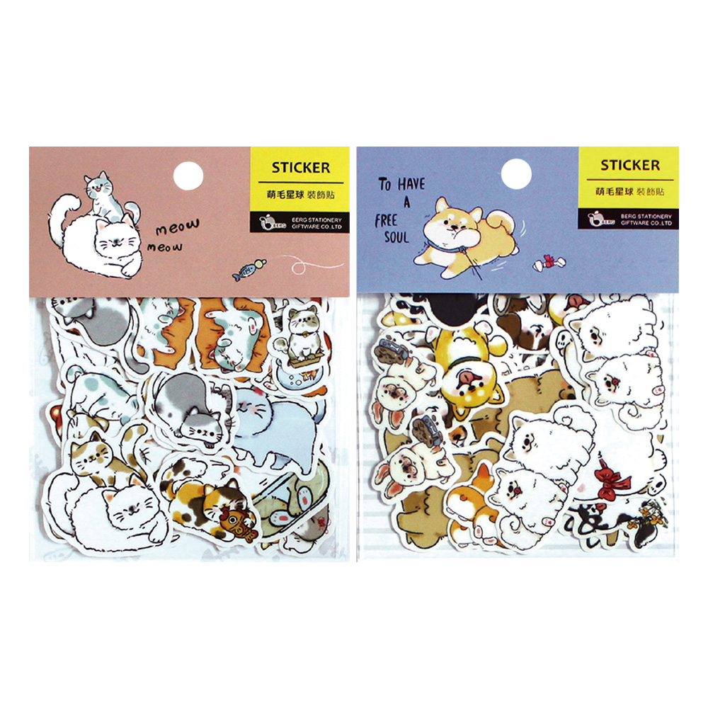 萌毛星球透明貼紙包