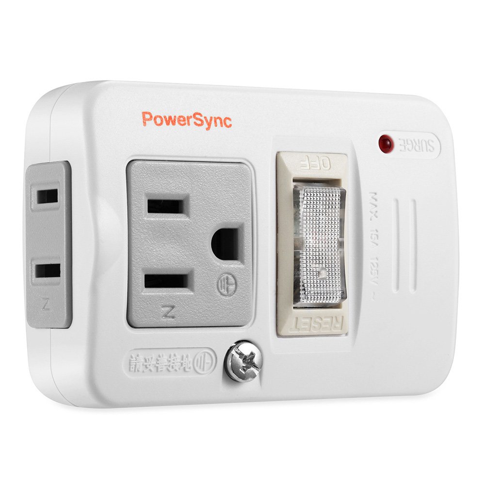 PowerSync 2P/3P 1開2插防雷擊節能壁插 TWTM12SN