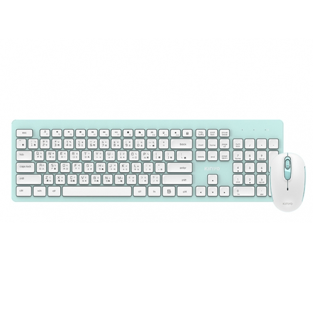 KINYO 2.4G Hz無線鍵鼠組(綠) GKBM-883G