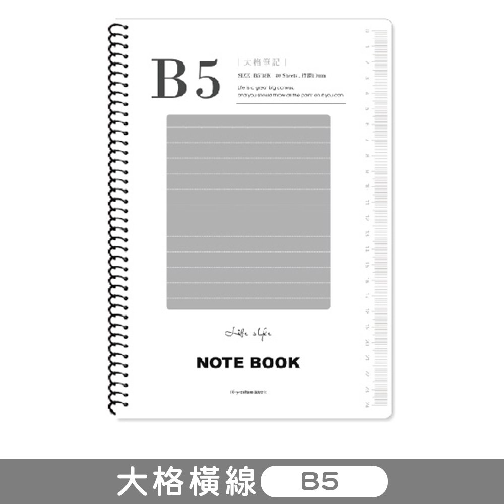 B5圈裝透明PP筆記(大格)