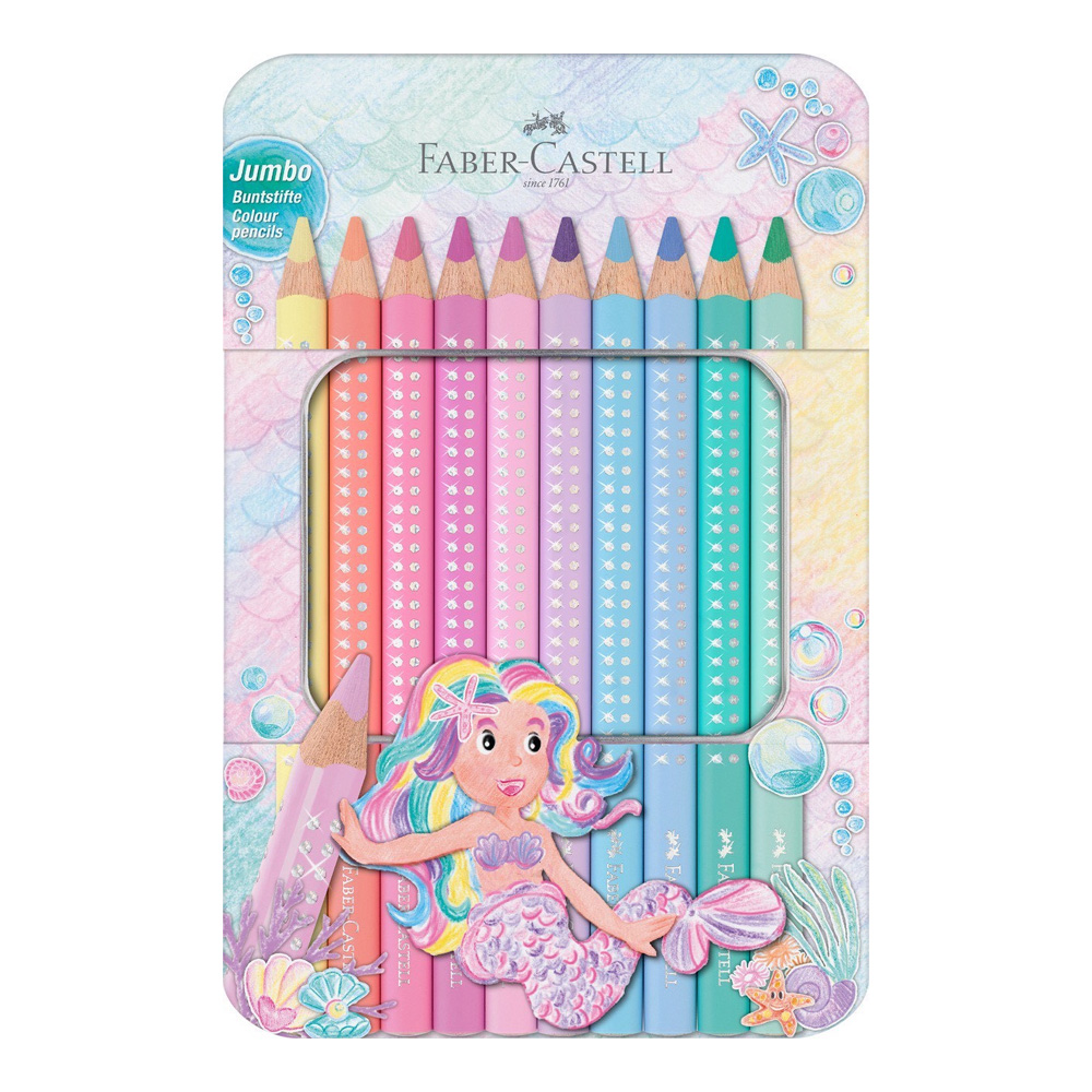 Jumbo三角點鑽馬卡龍色鉛筆10色 210910