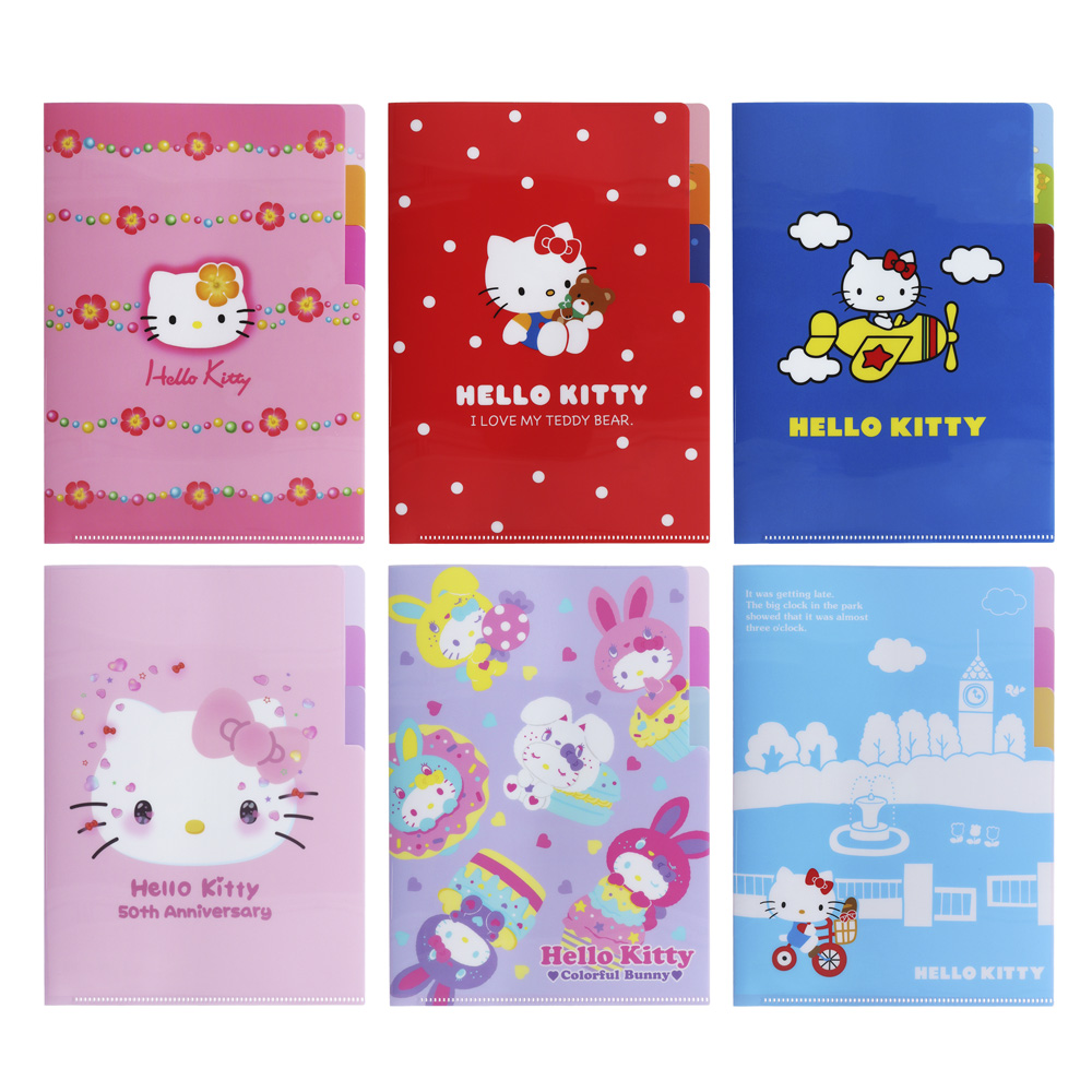 HelloKitty50週年L型A5三夾層資料夾