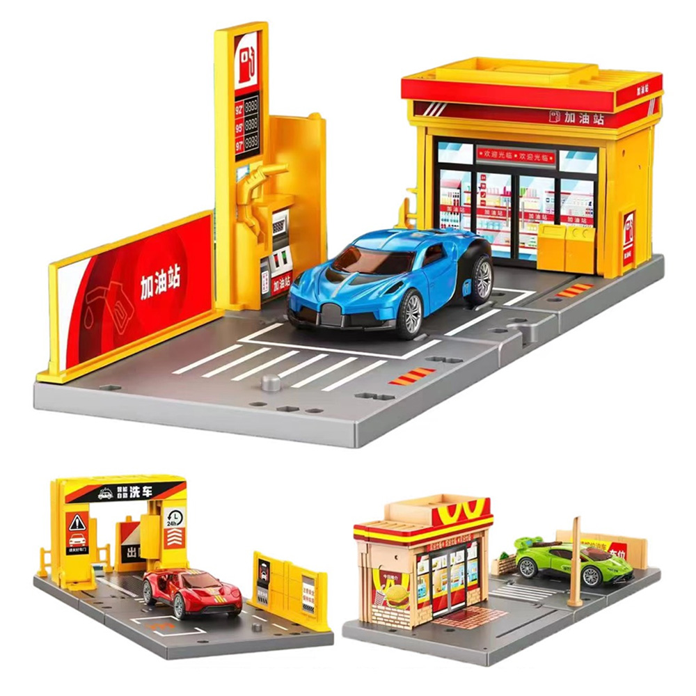 經典版摺疊汽車場景組(款式隨機出貨)